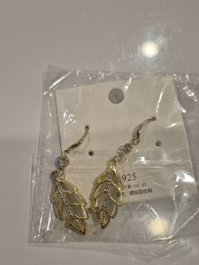 Gold Leaf Drop Earrings - Women Jewelry